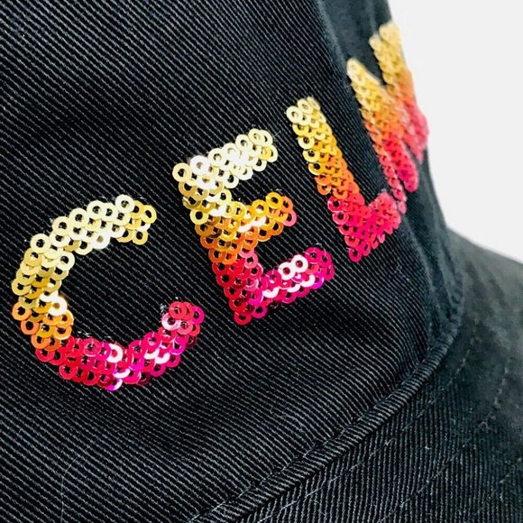 CELINE 2AUO1968P Embroidered gradient sequin hat Bucket hat Black - Picture 5 of 13